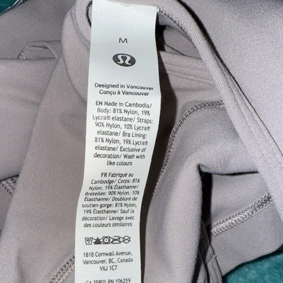 Lululemon Nulu Bow-Detail Tank Top in Mauve Grey. - Picture 4 of 4